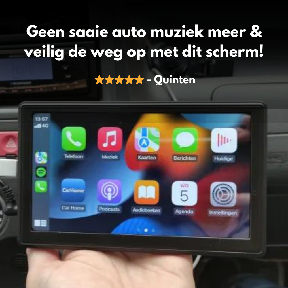 Apple & Android CarPlay Scherm Pro™ (2024), with a Product Review of a satisfied customer